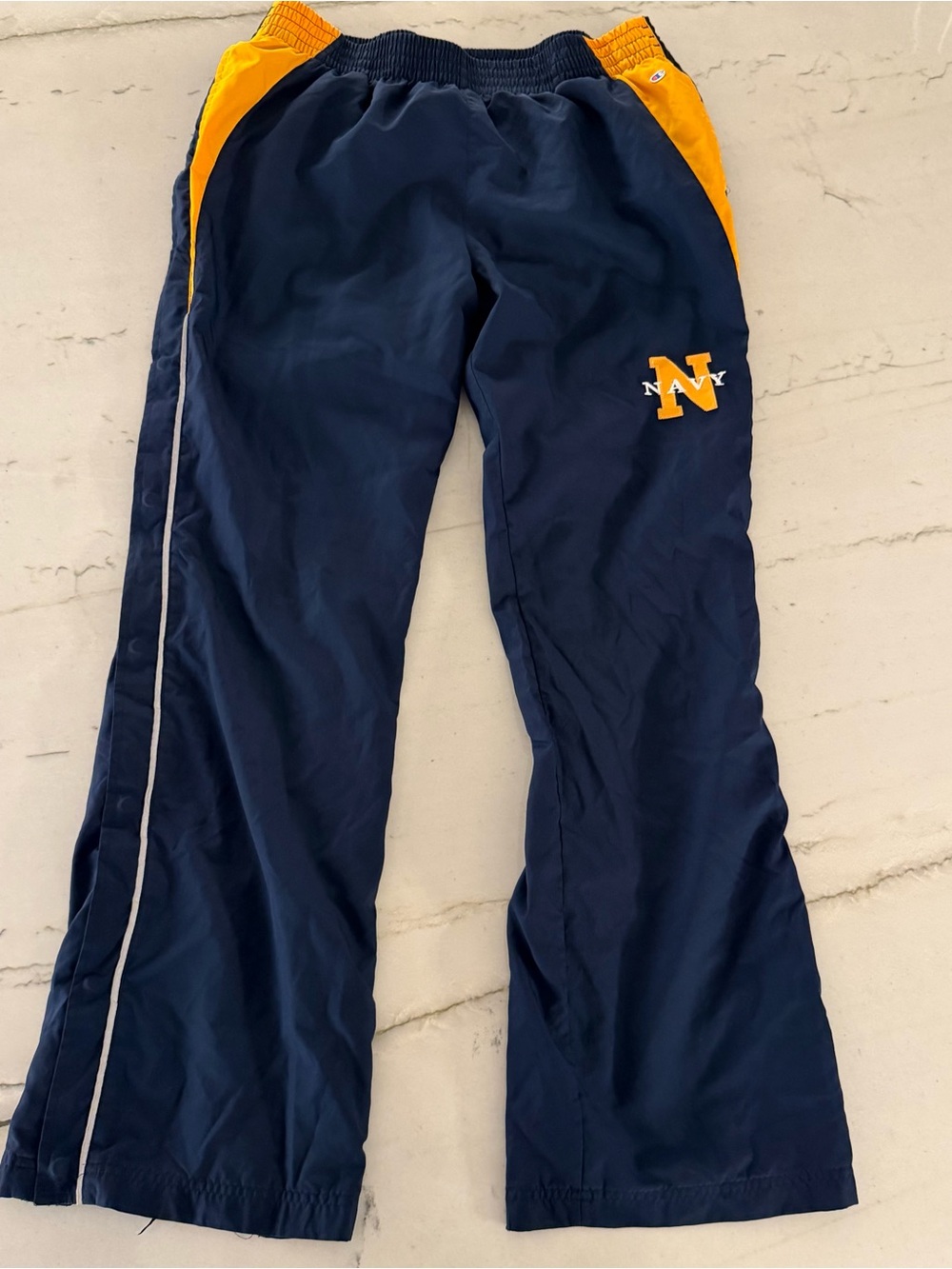 Navy Midshipmen Sweatpants L Blue Champion Tear Away Polyester